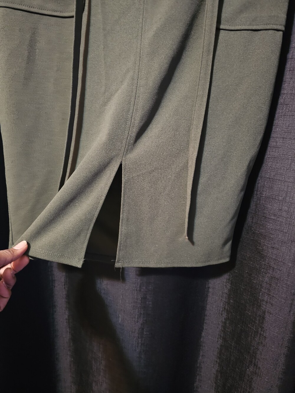 Nycc High-Rise Olive Green Belted Pencil Skirt M - Picture 5 of 9